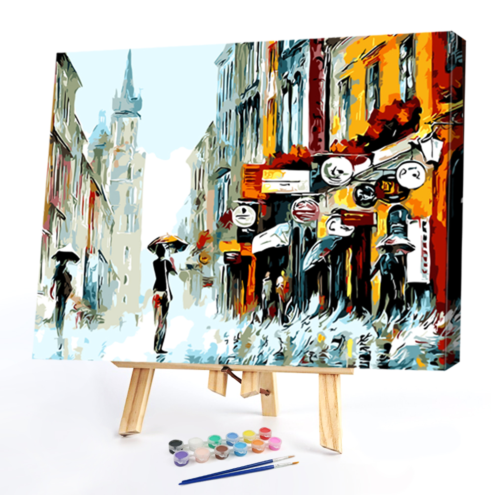 

40*50CM Paint By Numbers-Raining Street, 501 Original