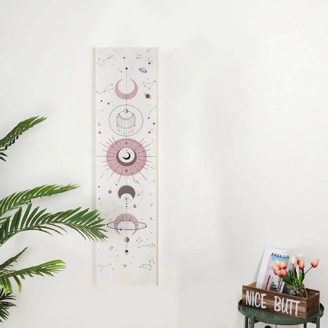 Moon Phase Tapestry Wall Hanging Tapestry Boho Art Tapestries Bright Printing Pattern hand-made lace hanging room decoration