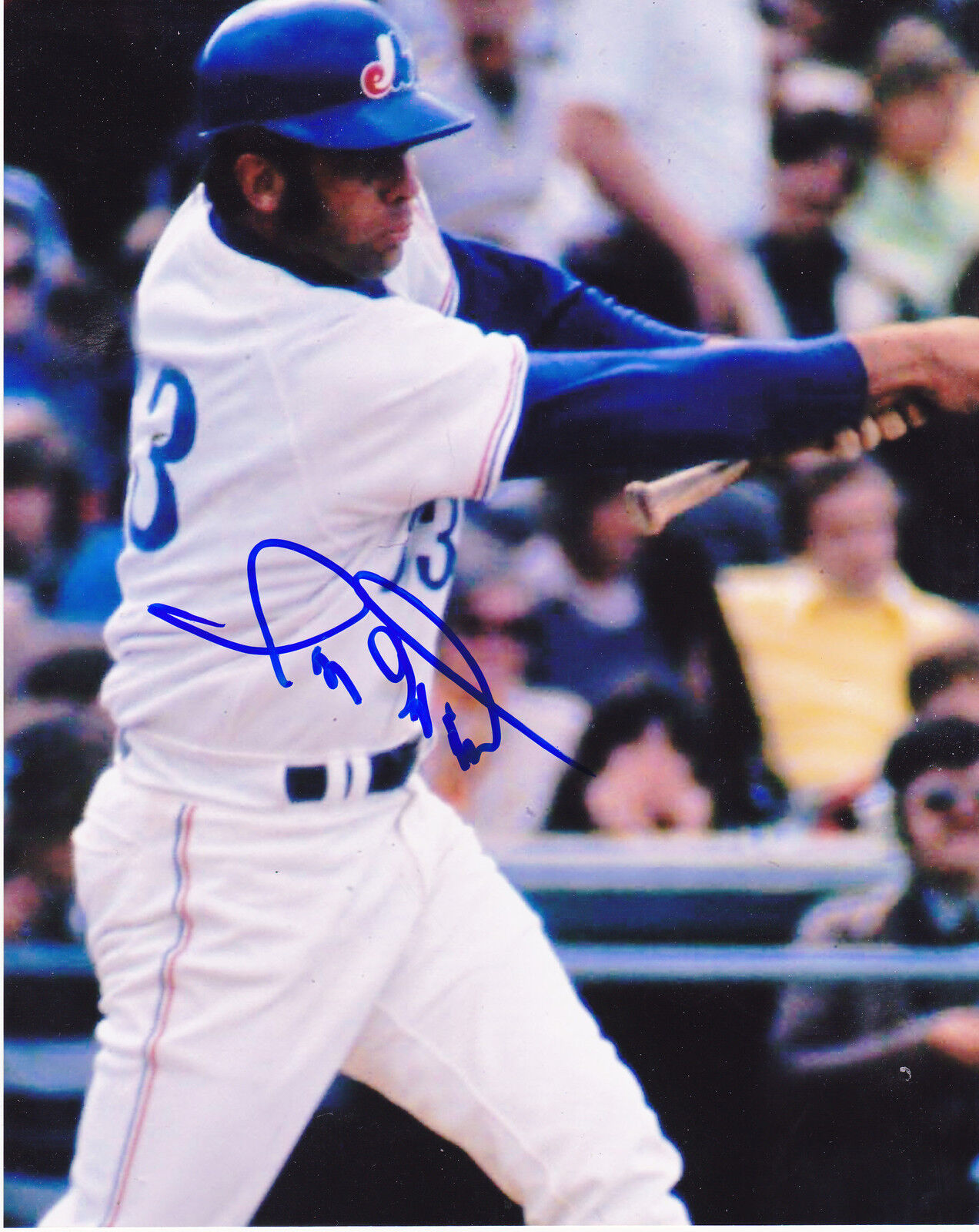 RON HUNT MONTREAL EXPOS ACTION SIGNED 8x10