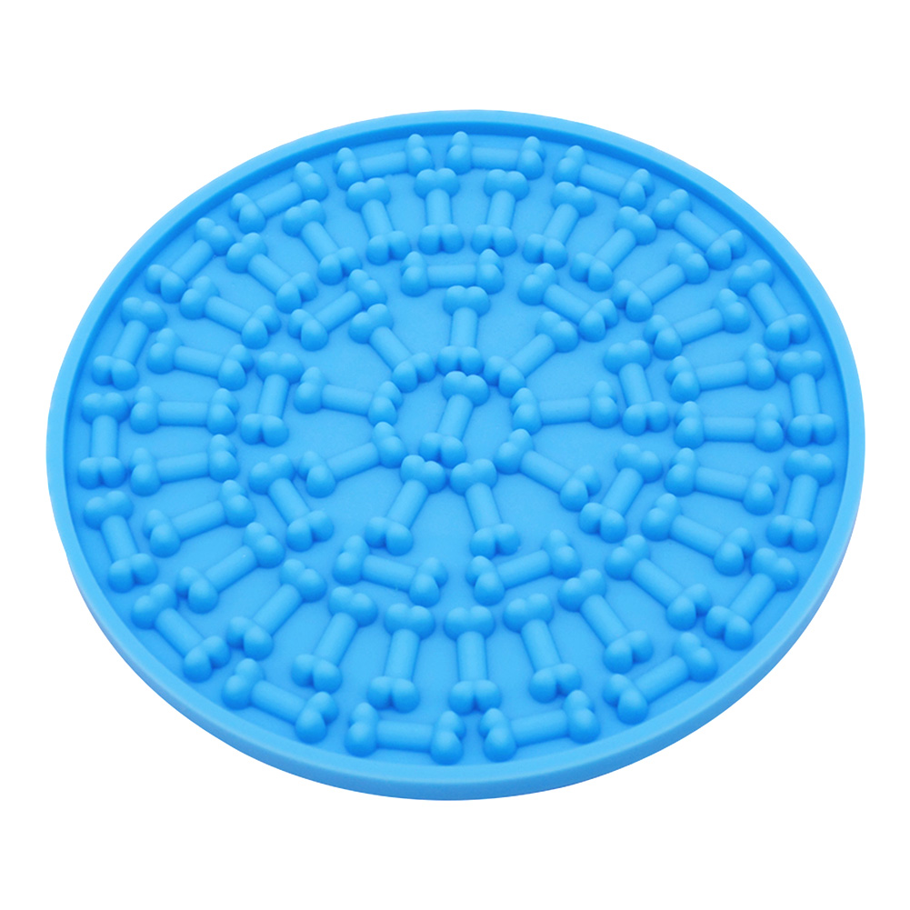 

Pet Licking Pad Round Silicone Cushion with Sucker, Blue, 501 Original