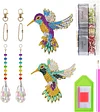 5Pcs DIY Diamond Painting Wind Chimes Crystal Window Suncatcher Craft Set Birthday Gifts Home Garden Decor