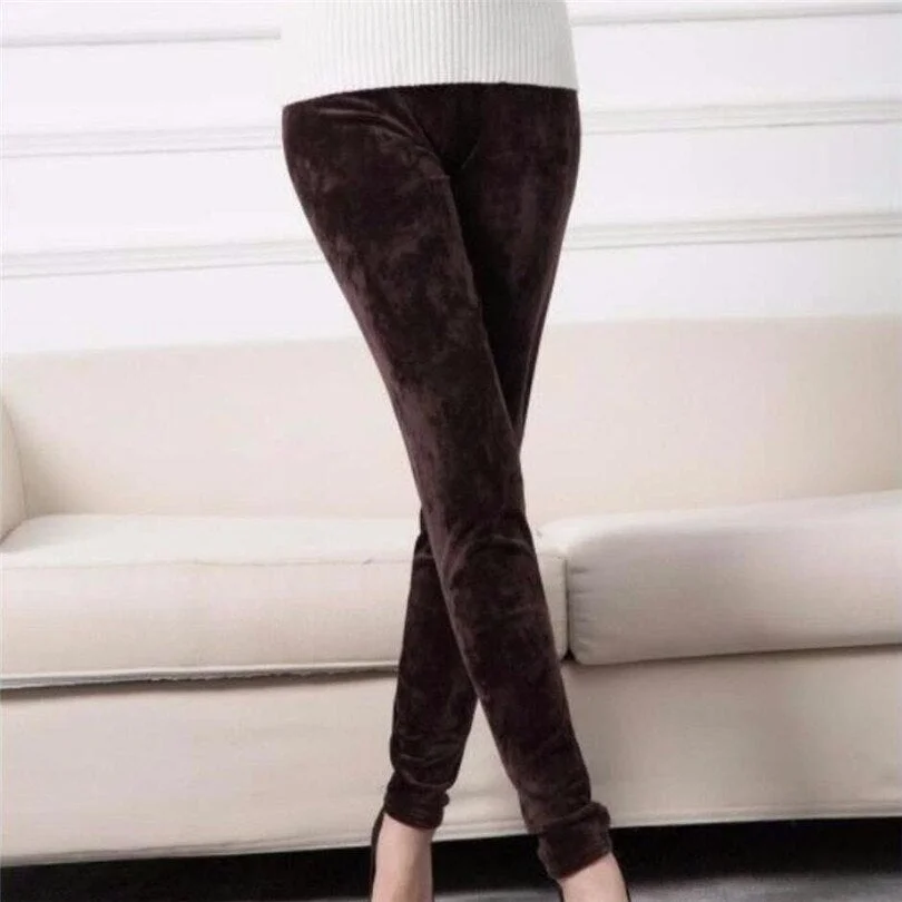 CUHAKCI Warm Leggins Winter Thick Velvet Leggings Women Knit High Elastic Autumn Top Quality Double Sided Casual Pants