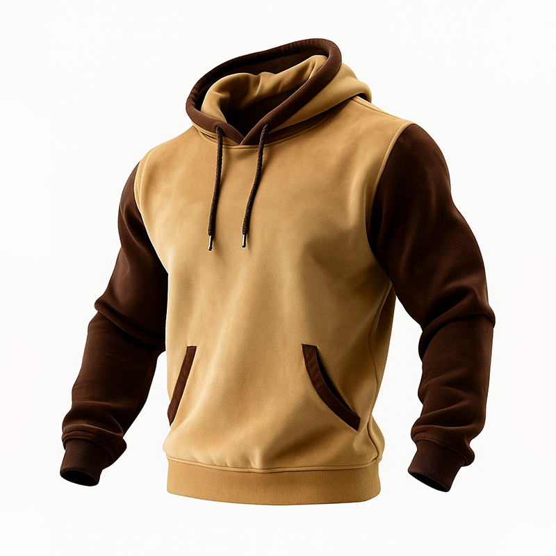 Men's Autumn/Winter New Outdoor Casual Suede Hooded Sweatshirt-inspireuse
