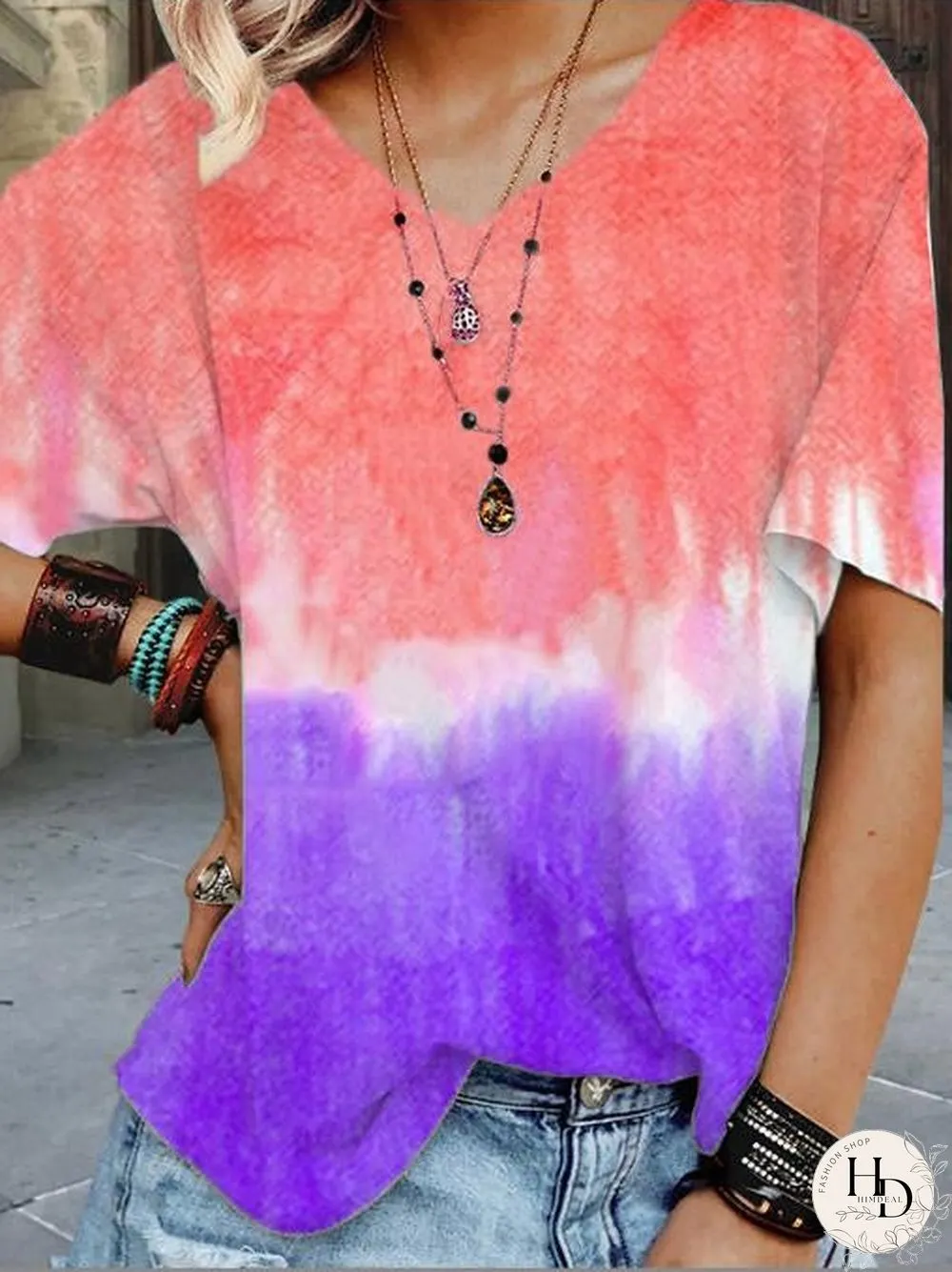 Summer Gradient Color T-Shirt