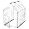 [US Local Warehouse] Acrylic Dog House Lockable Ventilated Modern Dogs Crate Clear Dog Playpen for Small and Medium Dogs Pets 24.02x15.75x23.62inch