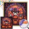 (40*40cm)Pumpkin Party - Round Partial AB Drill Diamond Painting