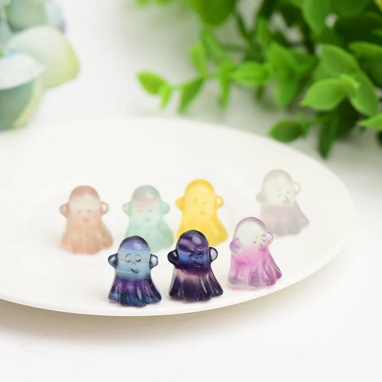 20mm Mini Fluorite Ghost Crystal Carving