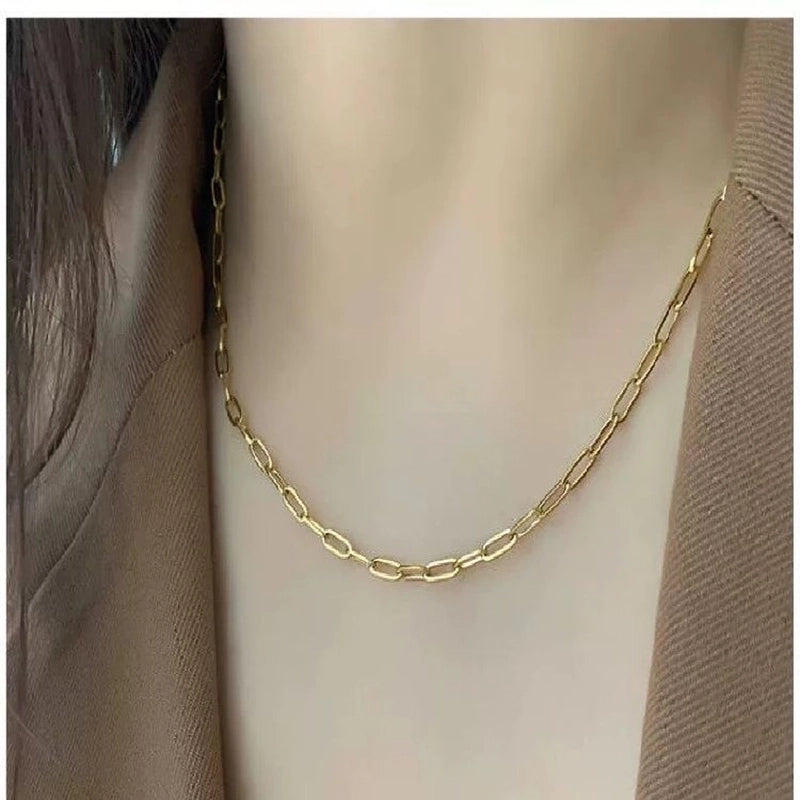 Casual Minimalist Geometric Titanium Steel Plating Necklace