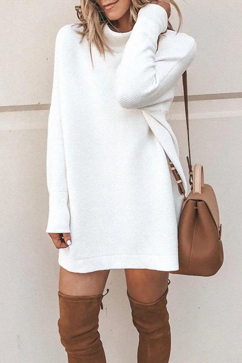 Casual Solid Color Autumn Dress