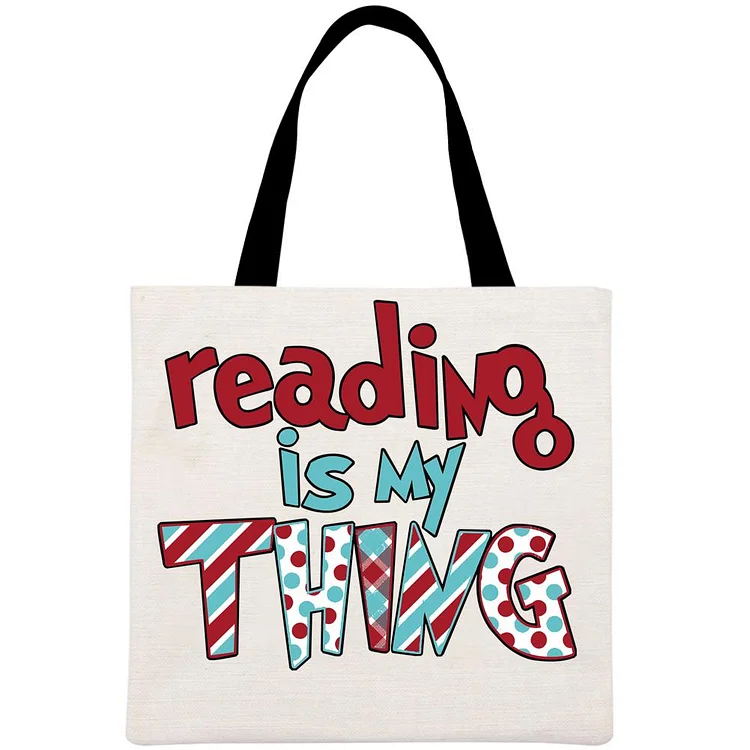 Reading is my Thing Printed Linen Bag