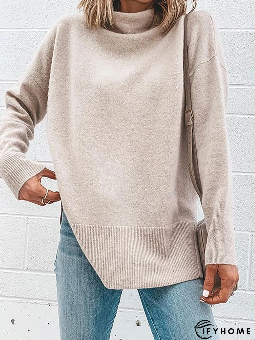 Turtleneck Long Sleeve Knitted Sweaters | IFYHOME