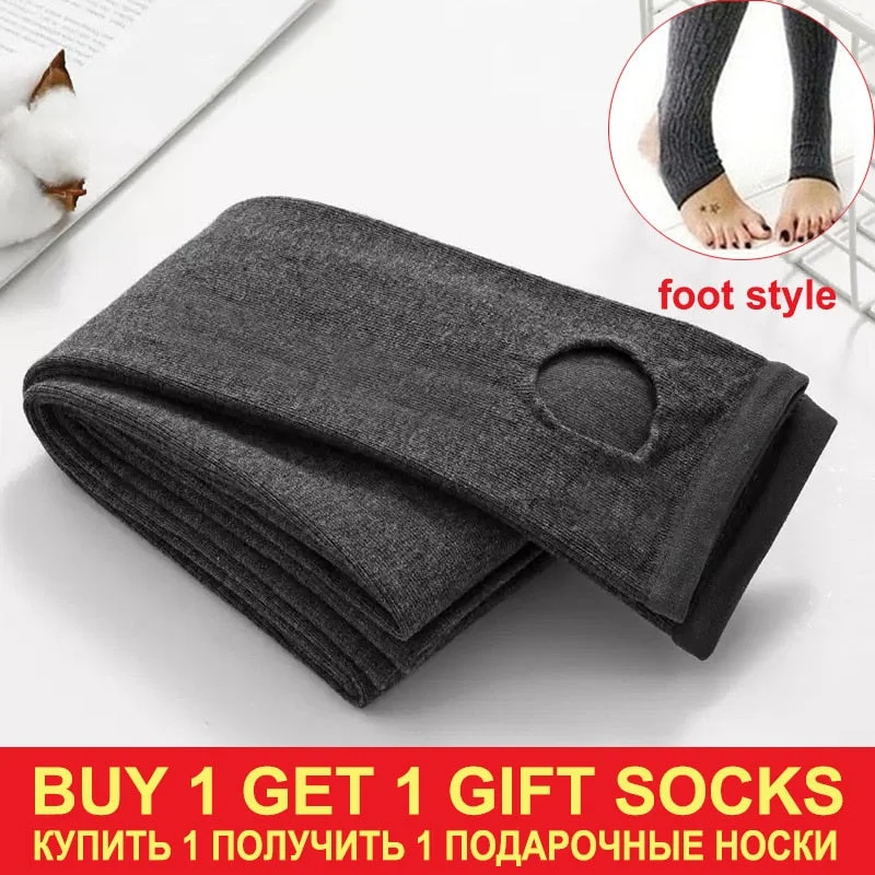 Warm Pantyhose Tights High Elastic Waist Thick Stockings Tights Female Striped Pantyhose 16 Solid Color Autumn Winter Tights