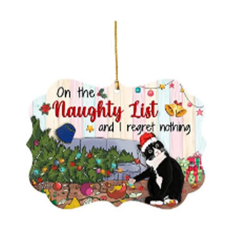 1pc T Black Cat Hanging Decor, Christmas Ornament, Christmas Party Decoration, Christmas Tree Hanging Ornaments-Annaletters