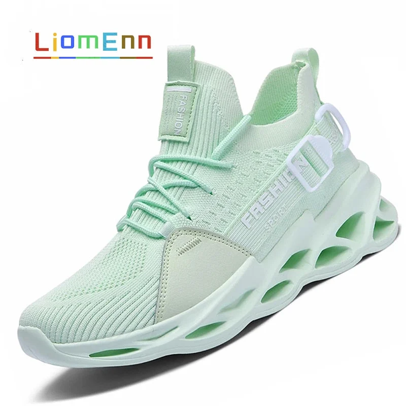 Summer Women's Sneakers 2021 Running Sports Shoes Women Tennis Men Mesh White Black Light Green Yellow Sneaker Vulcanize Size 46