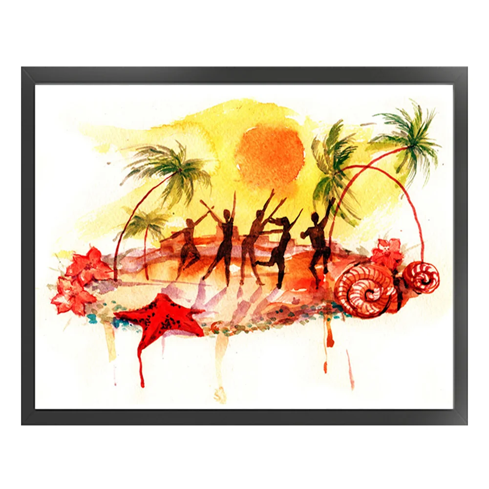 DIY Stamped Cross Stitch 14CT Full Embroidery 50*40cm - Silhouette Scenery