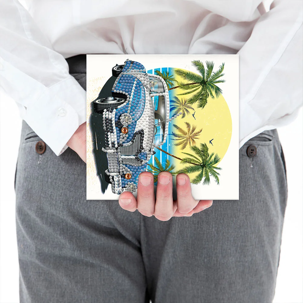 8pcs DIY Diamond Painting Greeting Cards with Envelopes Mosaic Postcards