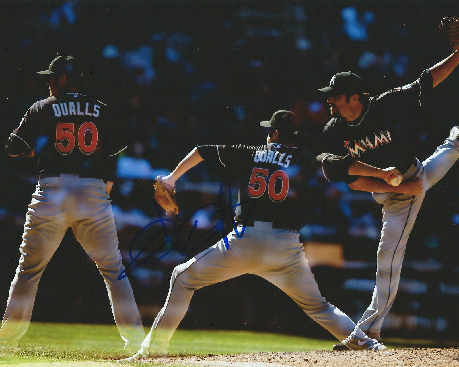 **GFA Miami Marlins *CHAD QUALLS* Signed 8x10 Photo Poster painting C2 COA**