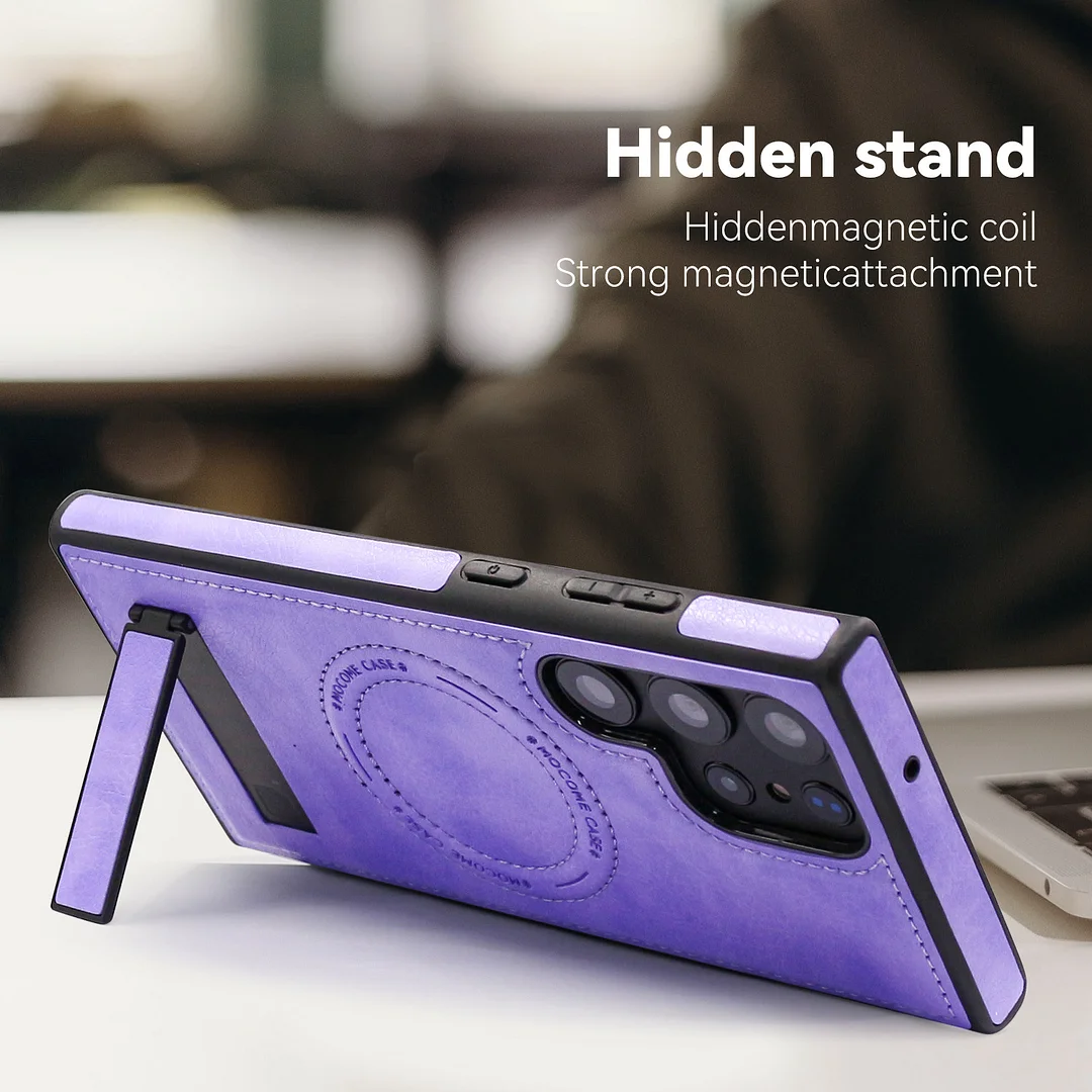 Suitable for Samsung S24\23 series pebbled leather holder mobile phone case