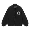 Chrome Hearts Horseshoe Embroidered Sherpa Jacket - Black Cream Gothic Coat 825