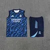 2025/2026 Real Madrid Pre-Match Training Blue Vest+Shorts Football1:1 Thai Quality