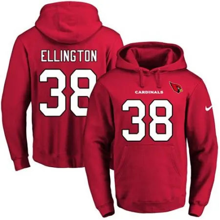 Cardinals #38 Andre Ellington Red Name & Number Pullover NFL Hoodie