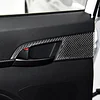 NVCNX Real Carbon Fiber Accessories for Hyundai Elantra 2017 2018 Car Thick Overlay Door Panel Cover Interior Trim Soft Sticker Decal 4PCs