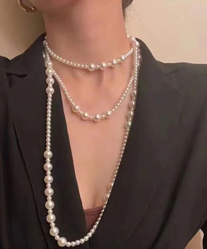 High Quality Pearl French Elegant Dinner Long Necklace