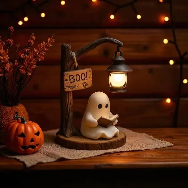 🔥Halloween Promotion 49% OFF - 👻📖Cute Ghost Reading Lantern - BOO!(✨Same as in the video) 