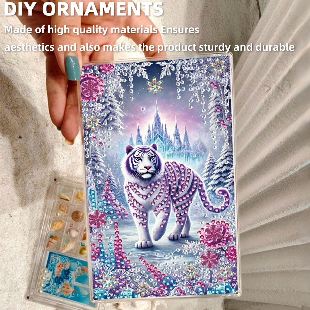 2pcs DIY 5D Diamond Painting Acrylic Jewelry Box Kit Gift for Adults (Animal A)