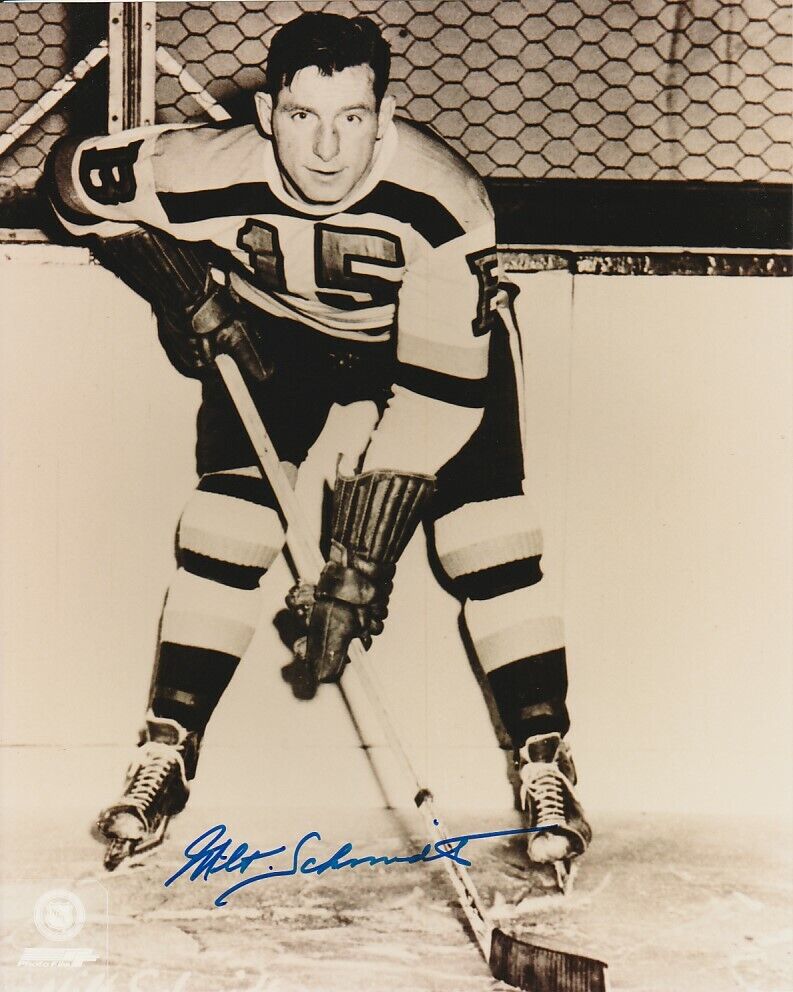 HOCKEY HALL OF FAMER MILT SCHMIDT SIGNED BOSTON BRUINS 8x10 Photo Poster painting #1 Autograph