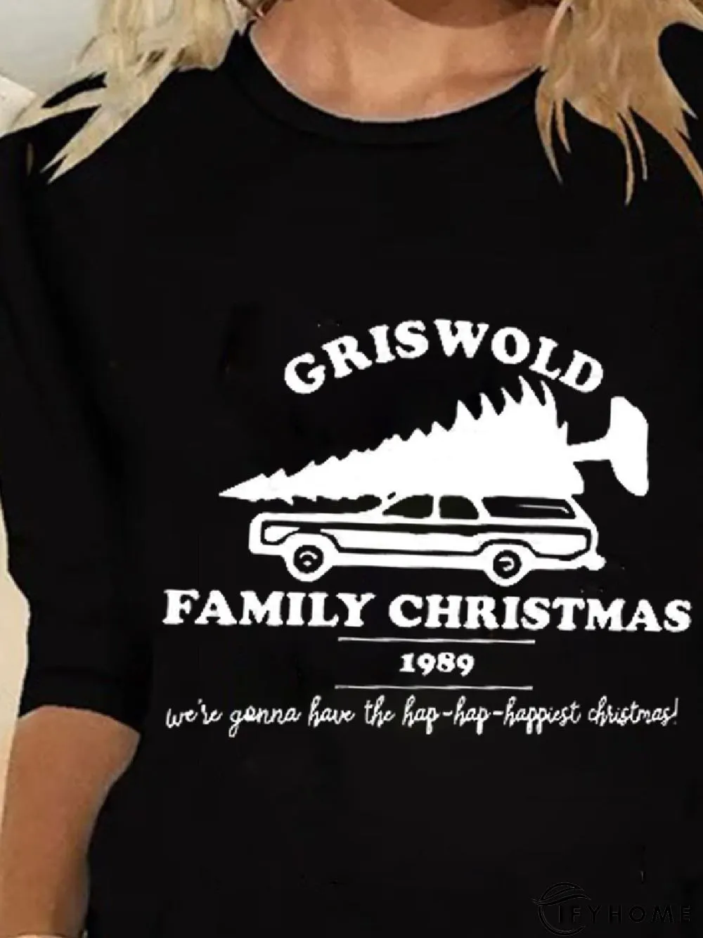 Christmas Casual Letter Crew Neck Long Sleeve T-shirt Xmas T-shirt | IFYHOME