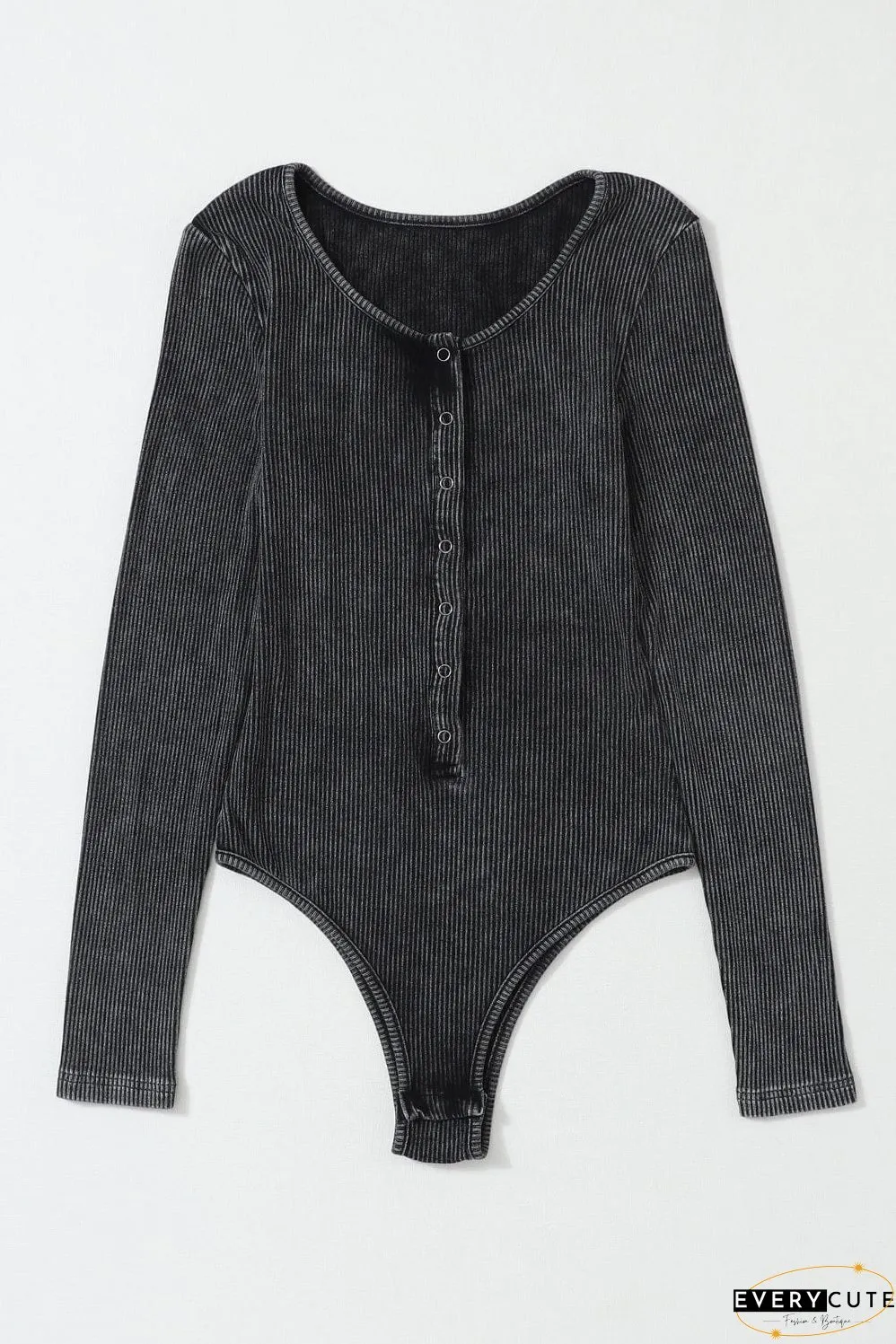 Casual Long Sleeve Ribbed Knit Shirt