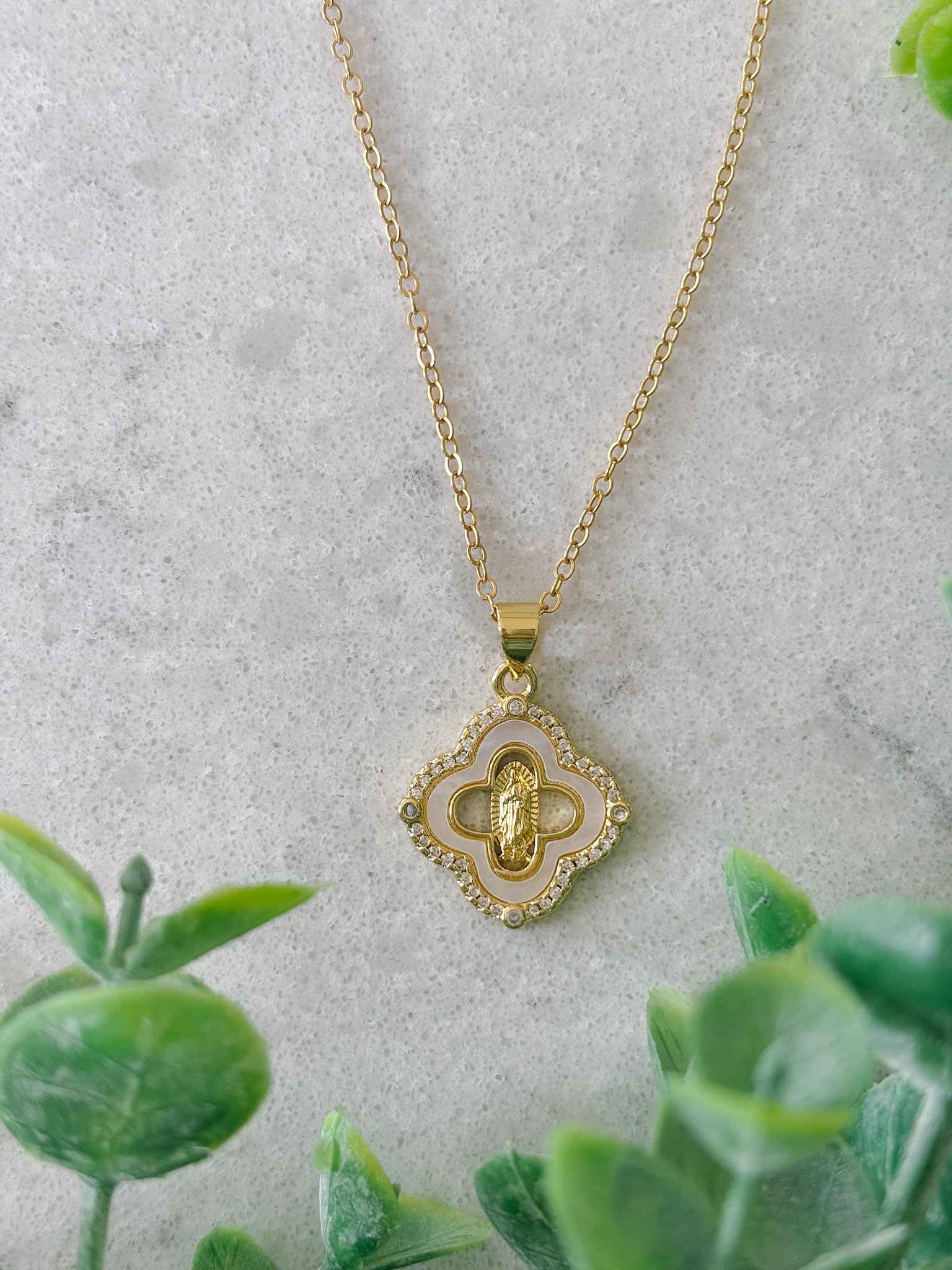 Guadalupe Clover Pendant Necklace