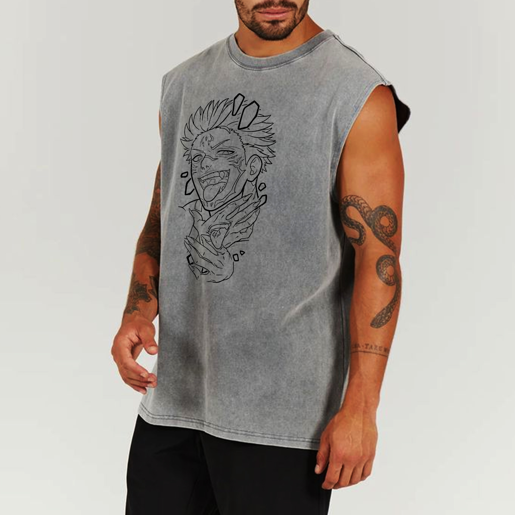 Casual Retro Batik Animation Print Fitness Tank Top