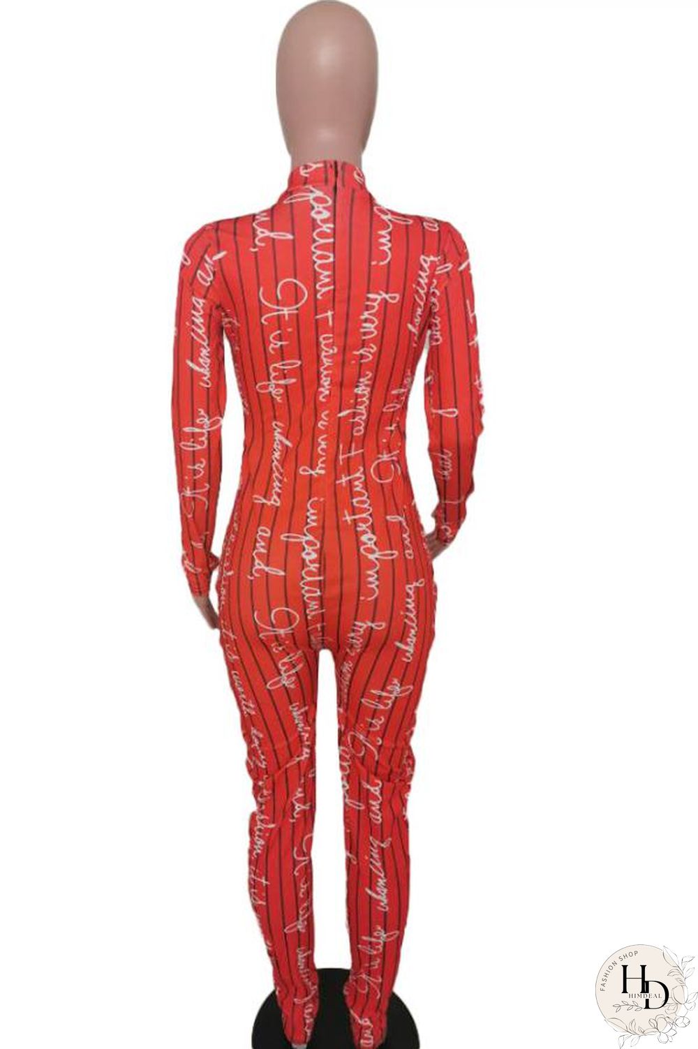 Red Fashion letter Print Polyester Long Sleeve O Neck