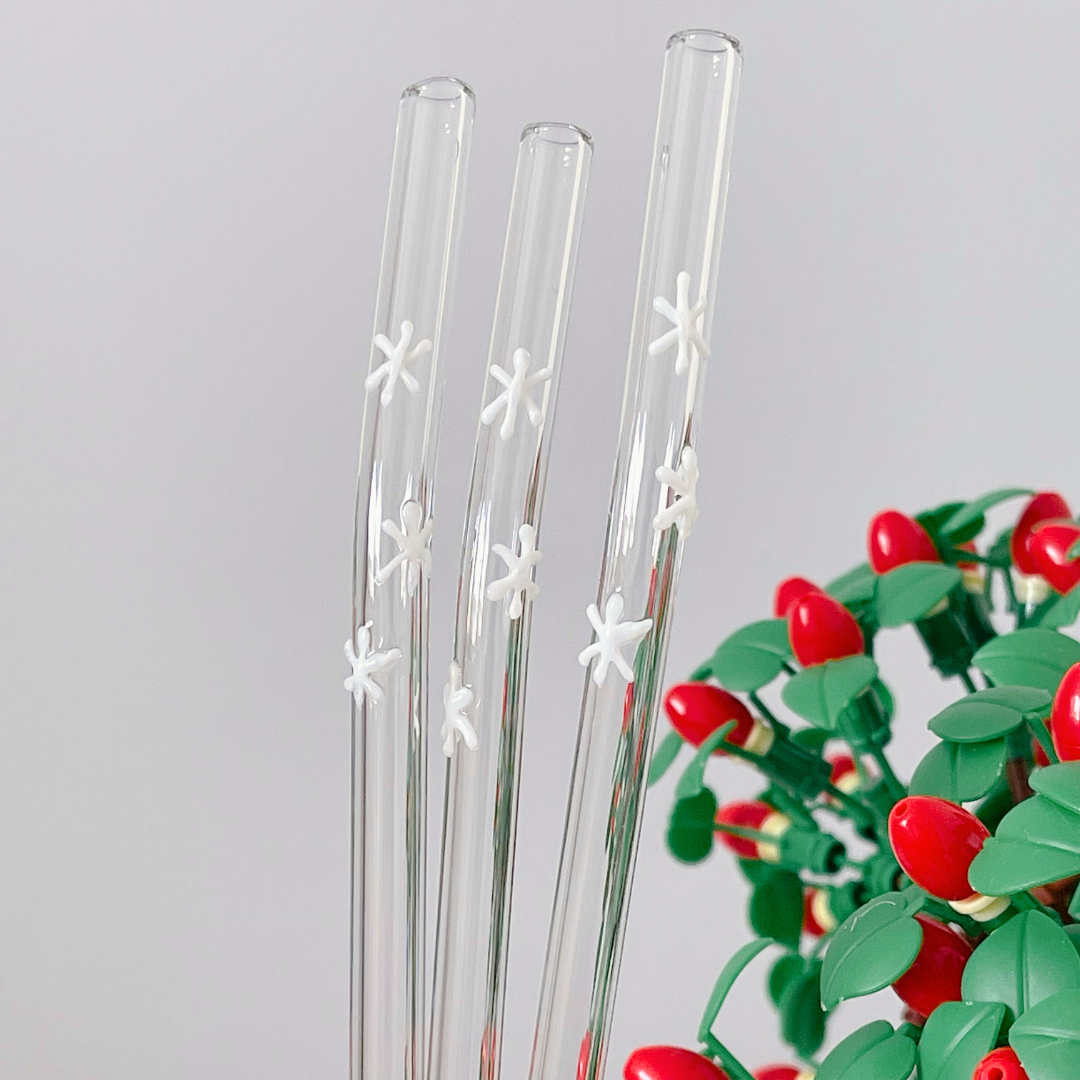 Maneifurui™  snowflake  Glass Straw
