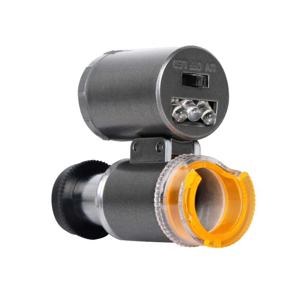 Magnifier Portable Microscope 60x LED Light UV Lamp Optical Loupe Glass Len от Cesdeals WW