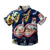Kid Boy Baby Beach Breeze Print Shirt Shorts 2 Pcs Sets