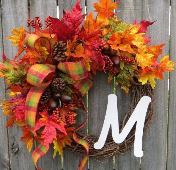 Fall Peony and Pumpkin Wreath - Year Round Wreath 8