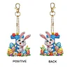 (US Only)PET Double Sided Special Shaped Easter Alphabet DIY Diamond Painting Keychain