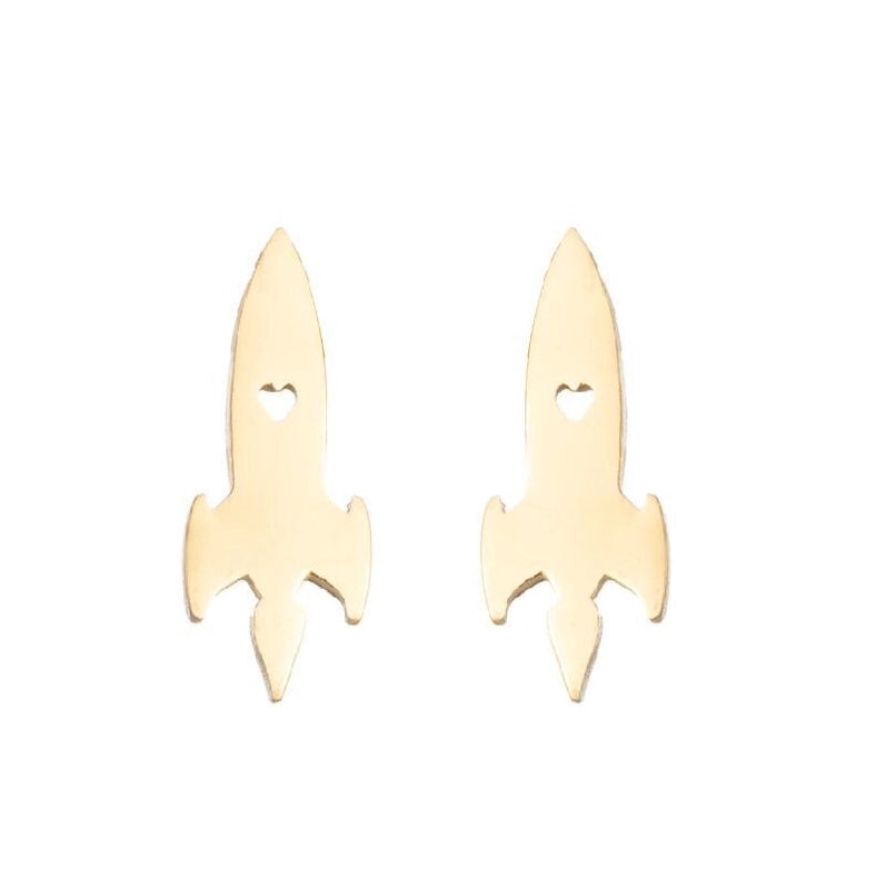 1 Pair Halloween Fashion Smile Face Star Skull Plating Hollow Out Stainless Steel Ear Studs