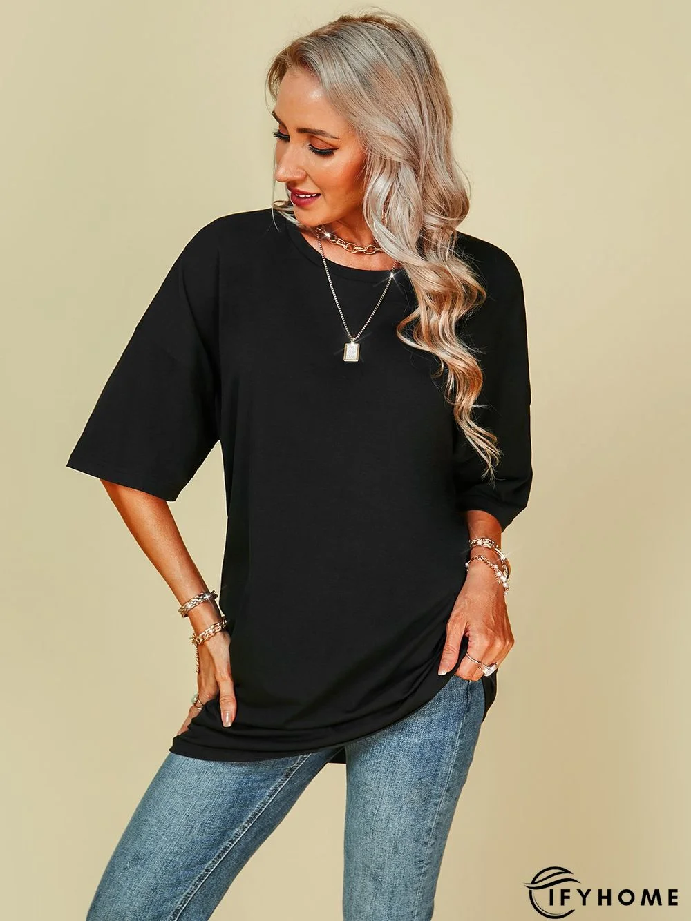 Short Sleeve Casual Tunic T-Shirt | IFYHOME