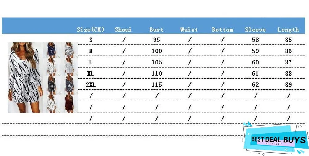 Printed V-Neck Pocket Sexy Lace-Up Long-Sleeved Dress