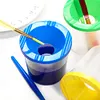 Spill Proof Paint Cups with Colored Lids Paint Brush Cleaner Cup Reusable for Artist Watercolor Painting Art Crafts Supplies (40Pcs Four Colors)