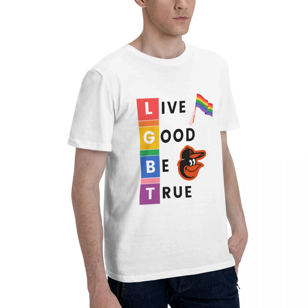 Baltimore Orioles LGBT Pride Cotton T-Shirt Men's