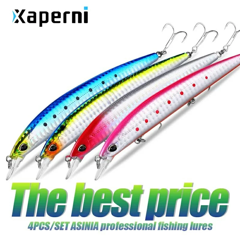 ASINIA Best price 4pcs each set 128mm 14.8g Dive 0.6-1.5m hard bait 10color for choose quality professional