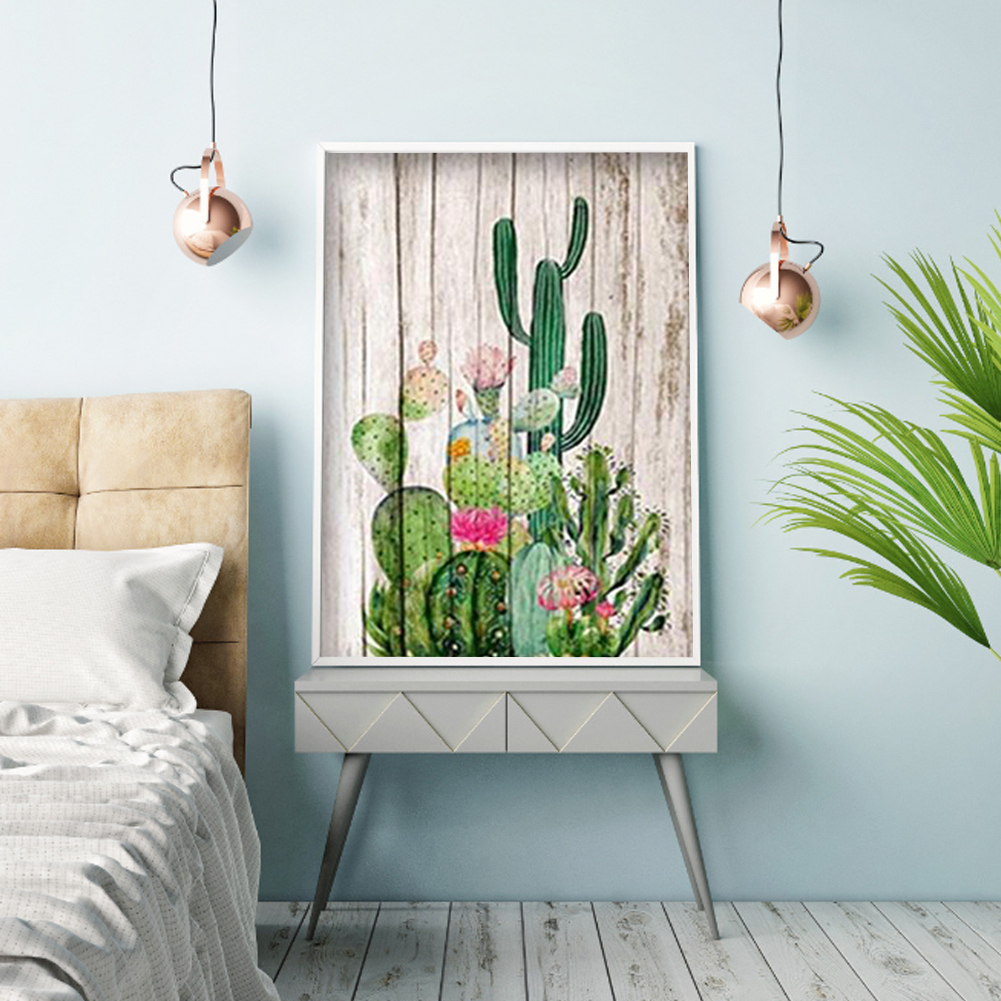 

(Multi-Size) Cactus - Round/Square Drill Diamond Painting - 30*40CM, Square diamond 40*50cm, 501 Original