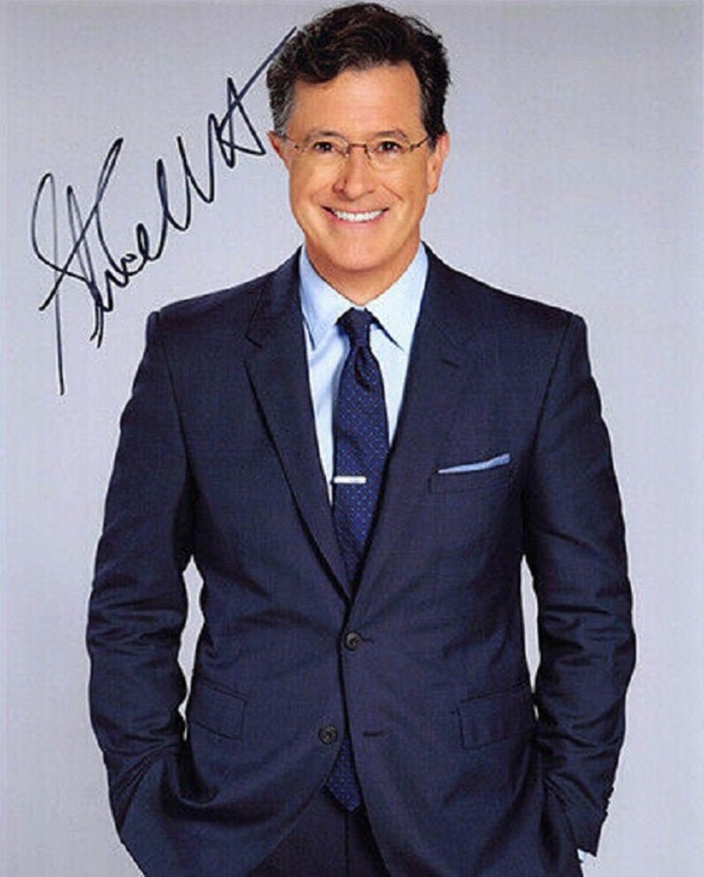 STEPHEN COLBERT The Late Show Hand Signed Autograph 8x10 Photo Poster painting wCOA