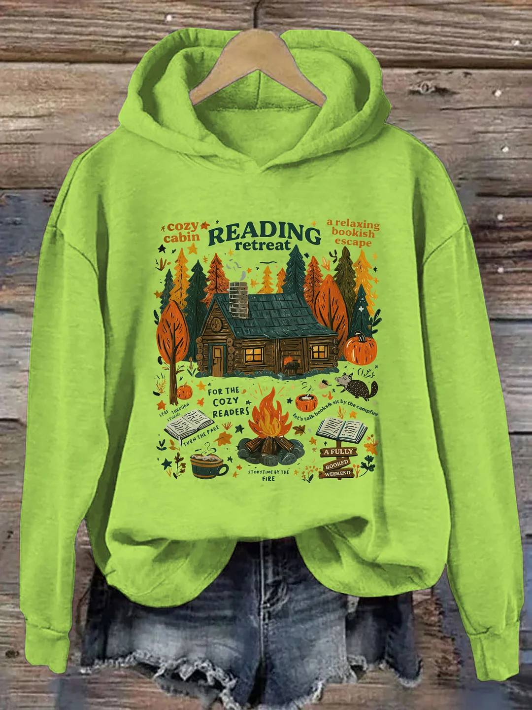 Cozy Cabin Reading Retreat Hoodie