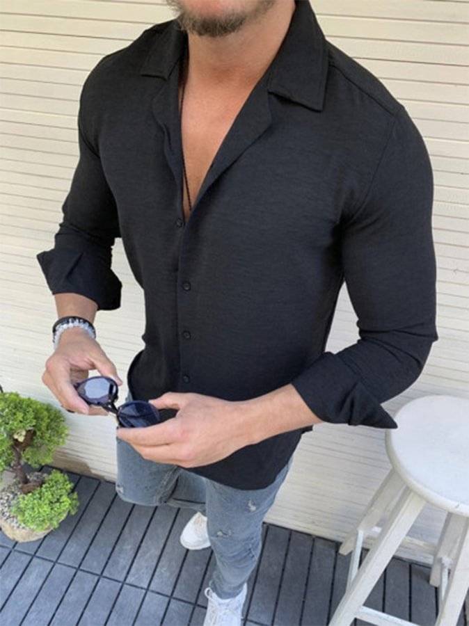 Men's Casual Black Shirt